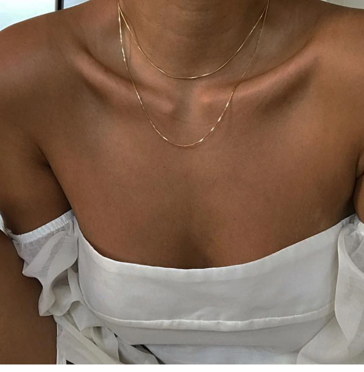 Titanium With 18K Gold Thin Snake Chian Choker Necklace Designer T Show Runway Gown  Rare INS Japan Korean Boho Gothic Hip Hop