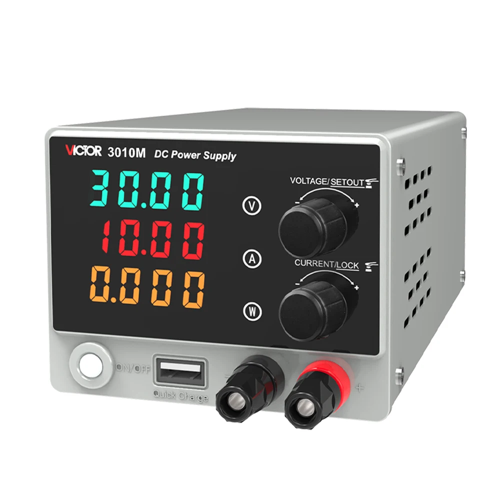 VICTOR Laboratory DC Power Supply Adjustable 30V 10A Digit Display Voltage Regulator Lab Bench Power Supply CV/CC