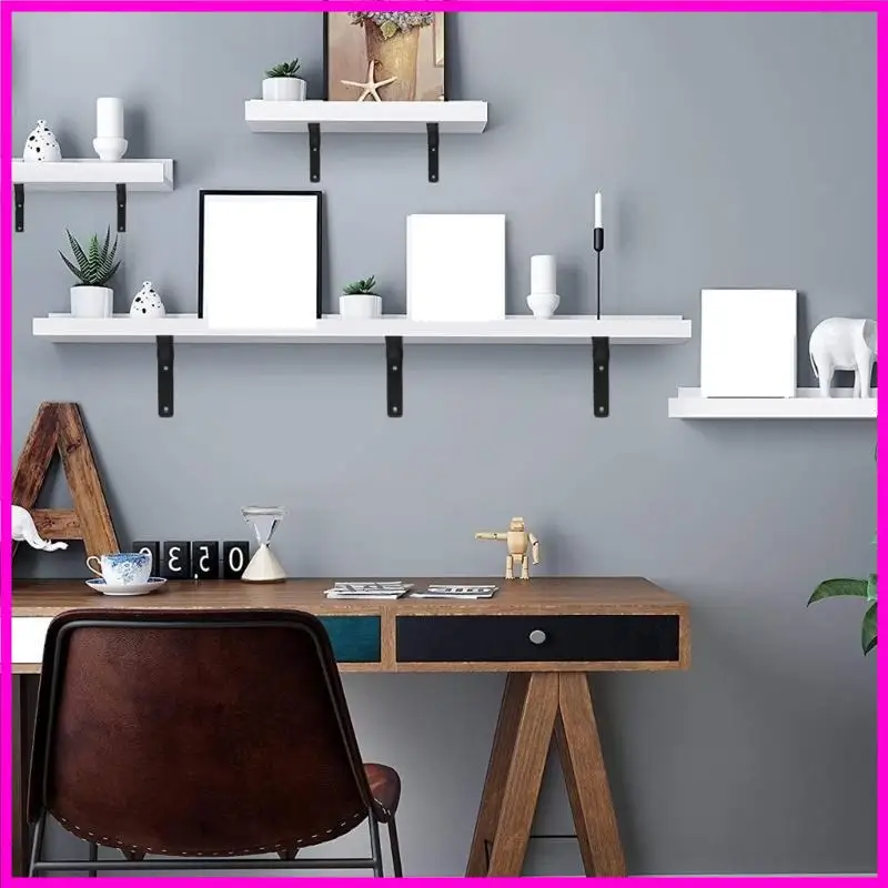 57BE 4Pcs Wall Mounted Floating Shelf Support Brackets for Enhances Storage Solution