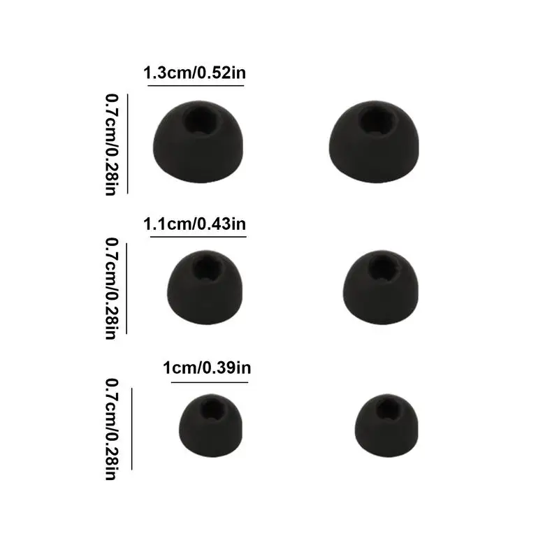 Ear Tips For Earbuds In-ear Headphones Silicone Ear Tips Headphone Earpads Ear Tips For Plane Train Car Journey For Sleep Focus