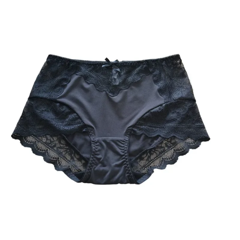 3Pcs Set Sexy Large Size Women Panties Milk Silk Lace Multi Color High Elastic Breathable Briefs