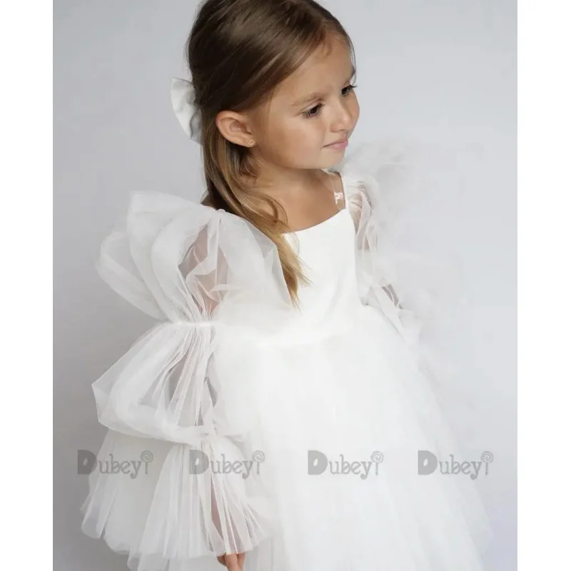 

New Born Baby Girls Birthday Dress for Toddlers White Wedding Party Gown Baptism Ceremony Vestido for 3Y Infantil Clothing Kids