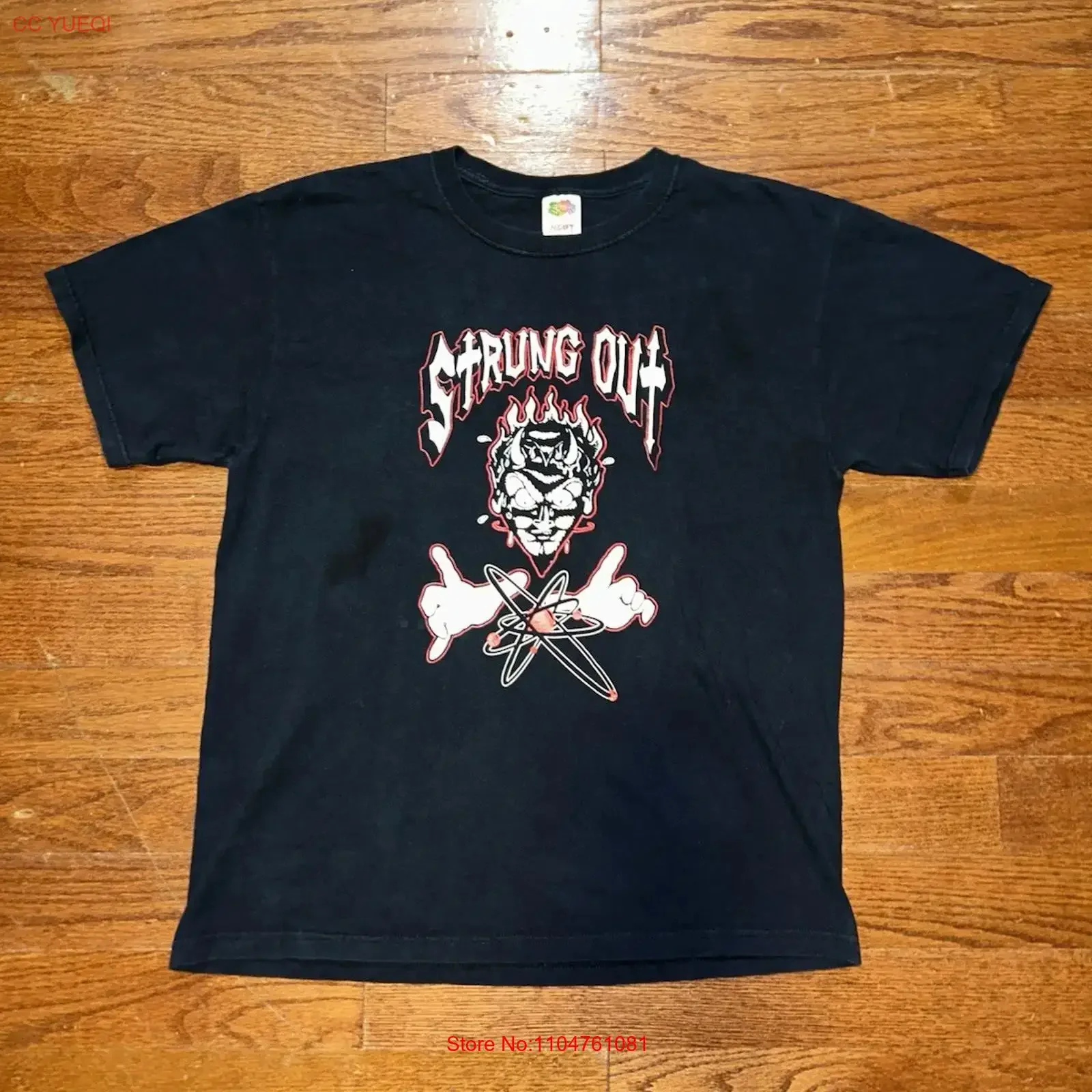 Vintage Strung Out Band T Shirt Mens Large Black  Grunge Punk 90s Y2K vintage Washed Unisex Stretched Versatile Soft homme