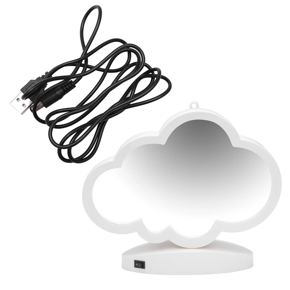 ضعف الجانب USB نفق مصباح سحابة شكل LED مرآة سطح ثلاثية الأبعاد ضوء الليل مرآة لوضع مساحيق التجميل ديكورات منزلية للزفاف #6