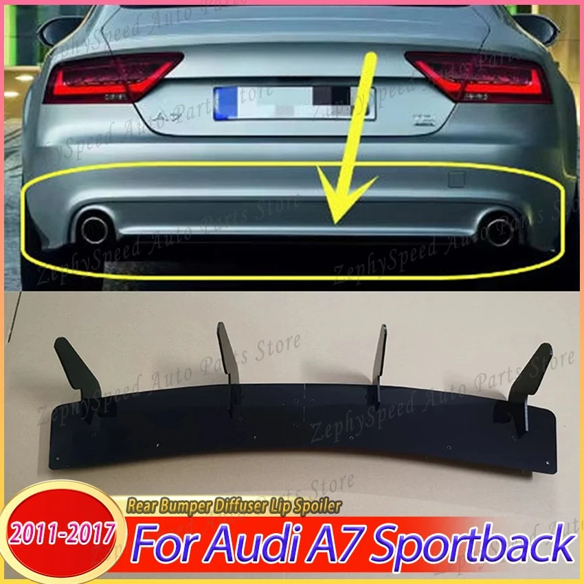 

Rear Bumper Diffuser Lip Spoiler For Audi A7 Sportback 2011-2017 Blade Splitter Boot Bracket Auto Accessories Body Kit Tuning