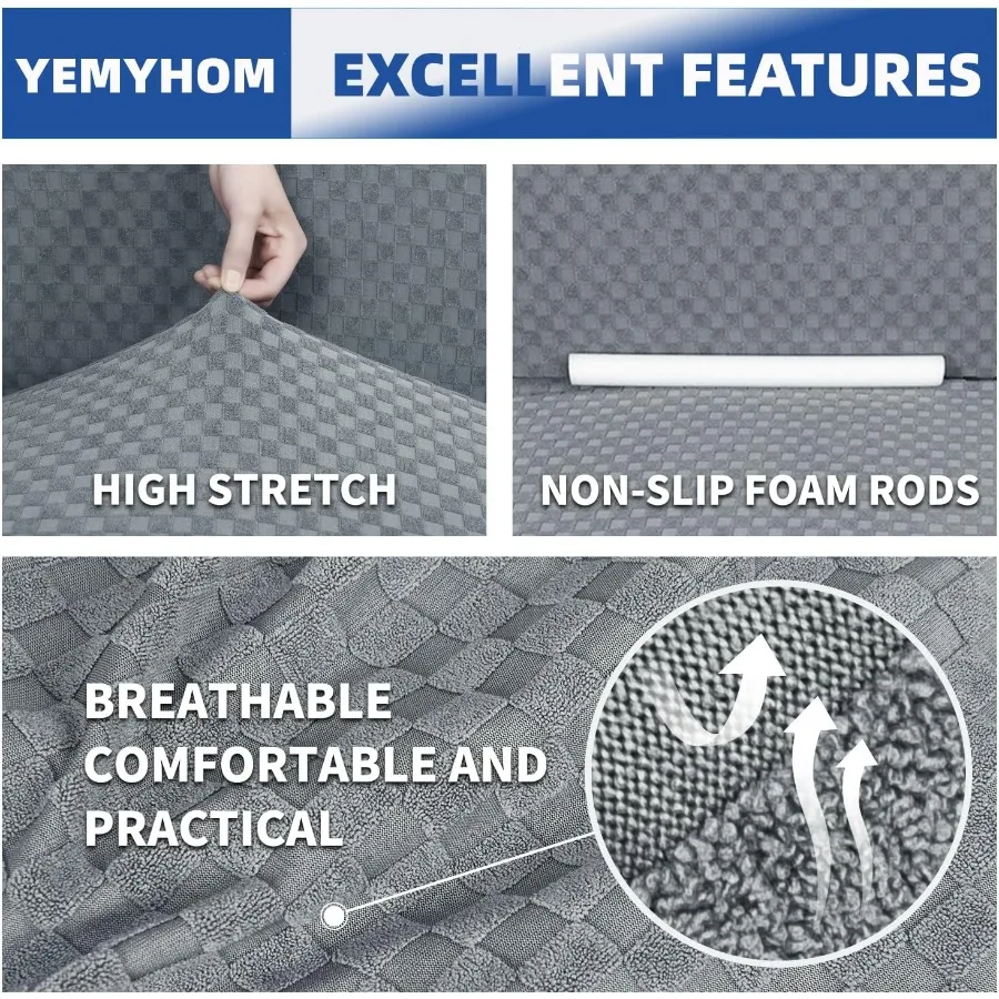 최신 자카드 디자인 고탄력 소파 커버 (3인용 소파, 반려동물/강아지/고양이 방지, 미끄럼 방지, 마법의 탄성 가구 커버)