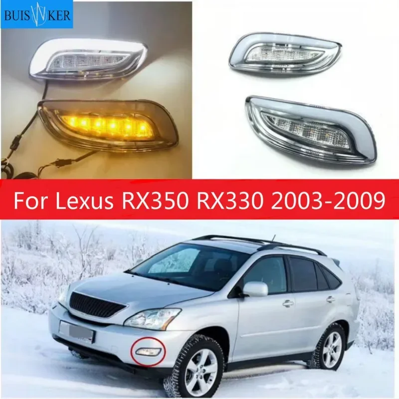 

1set LED daytime running lights for Lexus RX350 RX330 2003~2009year front fog lamp drl bumper light