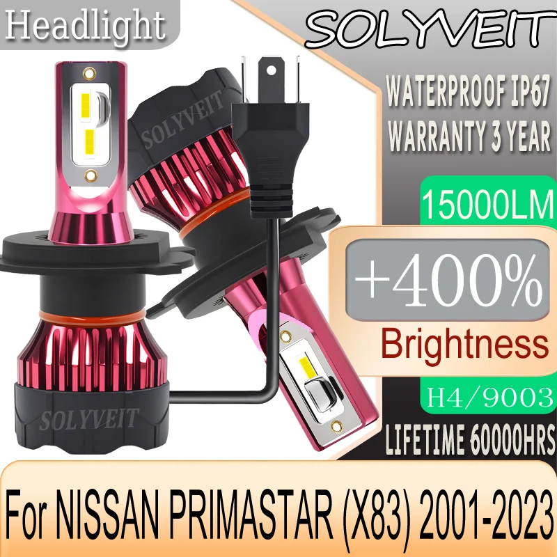 Clear Night Vision High/Low Beam Integrated LED HEADLIGHT For NISSAN PRIMASTAR (X83) 2001 2002 2003 2004 2005 2006 2007-2023