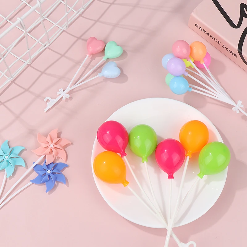 1Set 1:6 Dollhouse Miniature Colorful Balloon Windmills Round Heart-shaped Balloon Ornament Home Garden Decor Toy