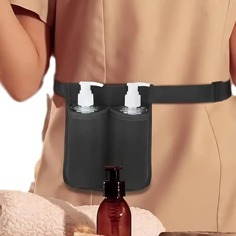 1pc Massage Oil Bottle Waist Bag, Single/double Pocket Holster For Massage Therapists, Portable Massage Lotion Holder Waist Bag