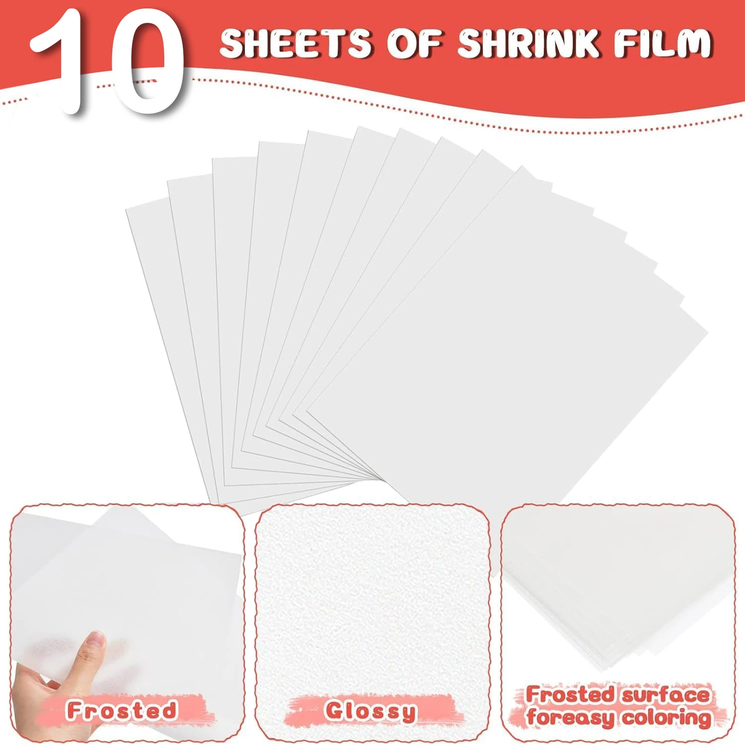 5-10Pcs Shrink Plastic Sheets A5 Shrinky Paper Sheet Heat Shrink Plastic Film Sheets Shrinky Art Paper Frosted Shrinky Sheets