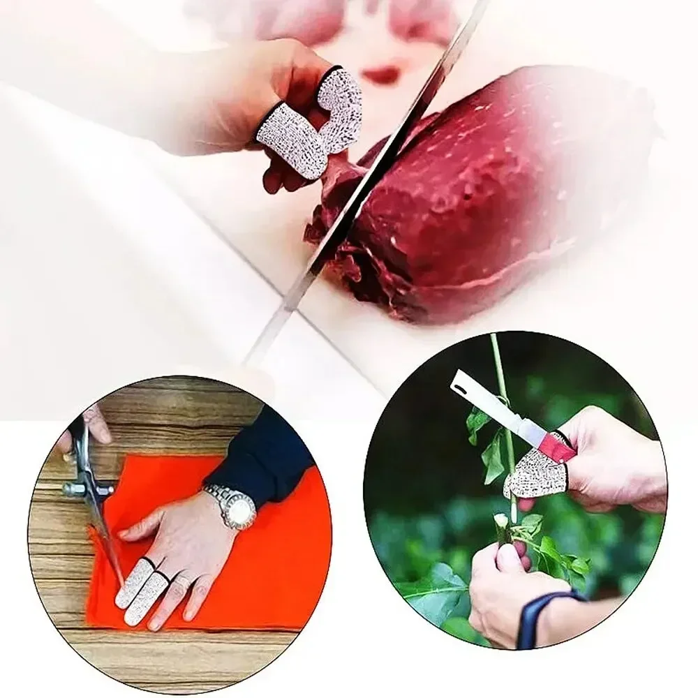 Level 5 Safety Anti-Cut Flexible Fingertip Gloves High-Strength Kitchen Tool Protector Sleeves for Enhanced Grip
