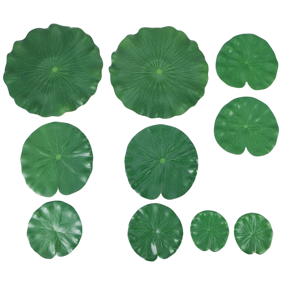 10 Pieces 5 Kinds Artificial Floating Foam Lotus Leaves Lily Pads Artificial Foliage Pond Decor for Pool Aquarium Decor