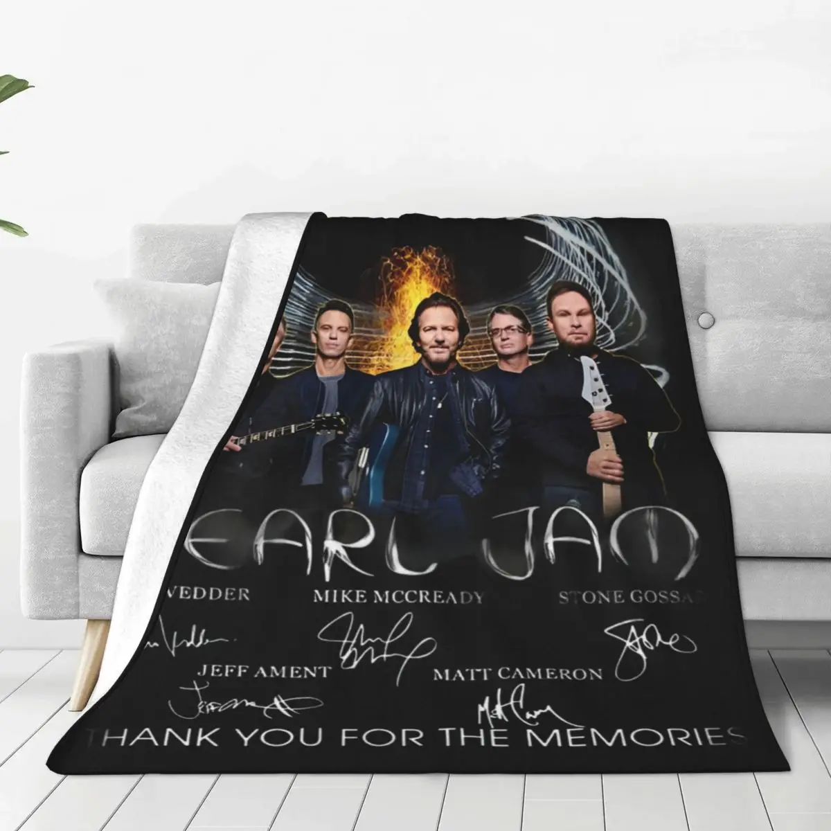 Pearls Jam Band 2024 World Tour Blanket Flannel Bed Rock Concert Throw Blankets Cozy Lightweight for Bedroom Bedspread