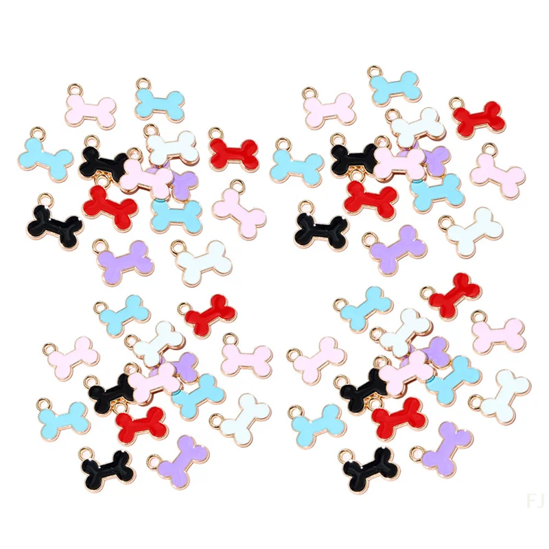 [YU] 10 stücke Nette Mini Emaille Tier Hund Knochen Charms Anhänger Für Schmuck Machen Halsketten Ohrringe Armbänder DIY Handwerk versorgung