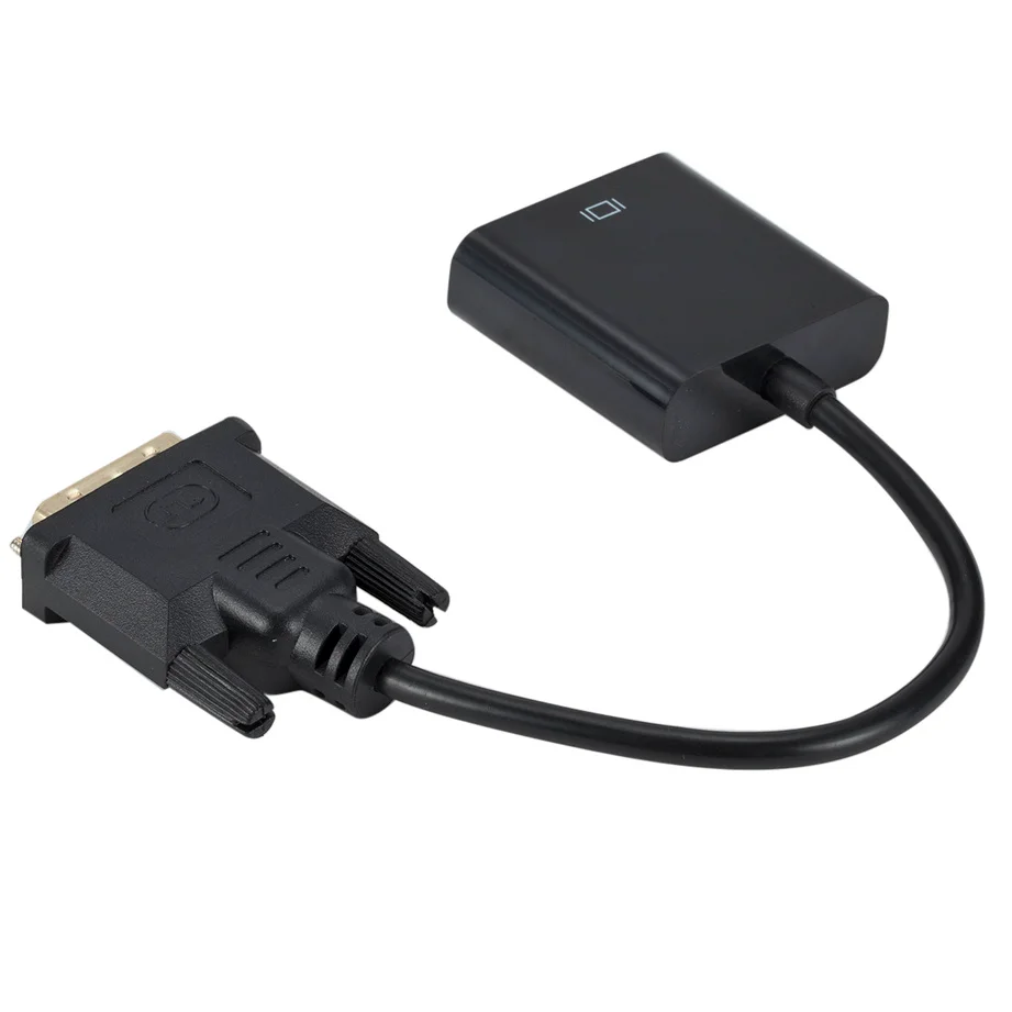 Grwibeou DVI do VGA Adapter męski do VGA HD 1080P DVI-D Adapter żeński kabel konwertera od 25 do 15 pinów do monitora komputer stancjonarny