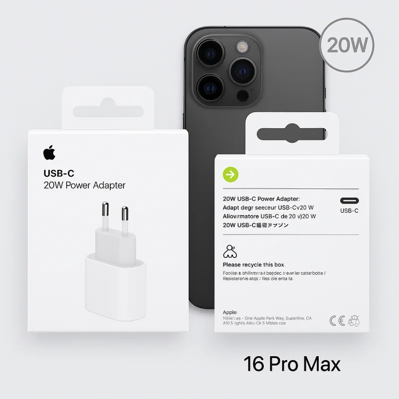 أبل الأصلي USB-C محول الطاقة 20 واط شحن سريع شاحن آيفون 17 16 15 14 13 12 برو ماكس زائد الهواء ميني #1