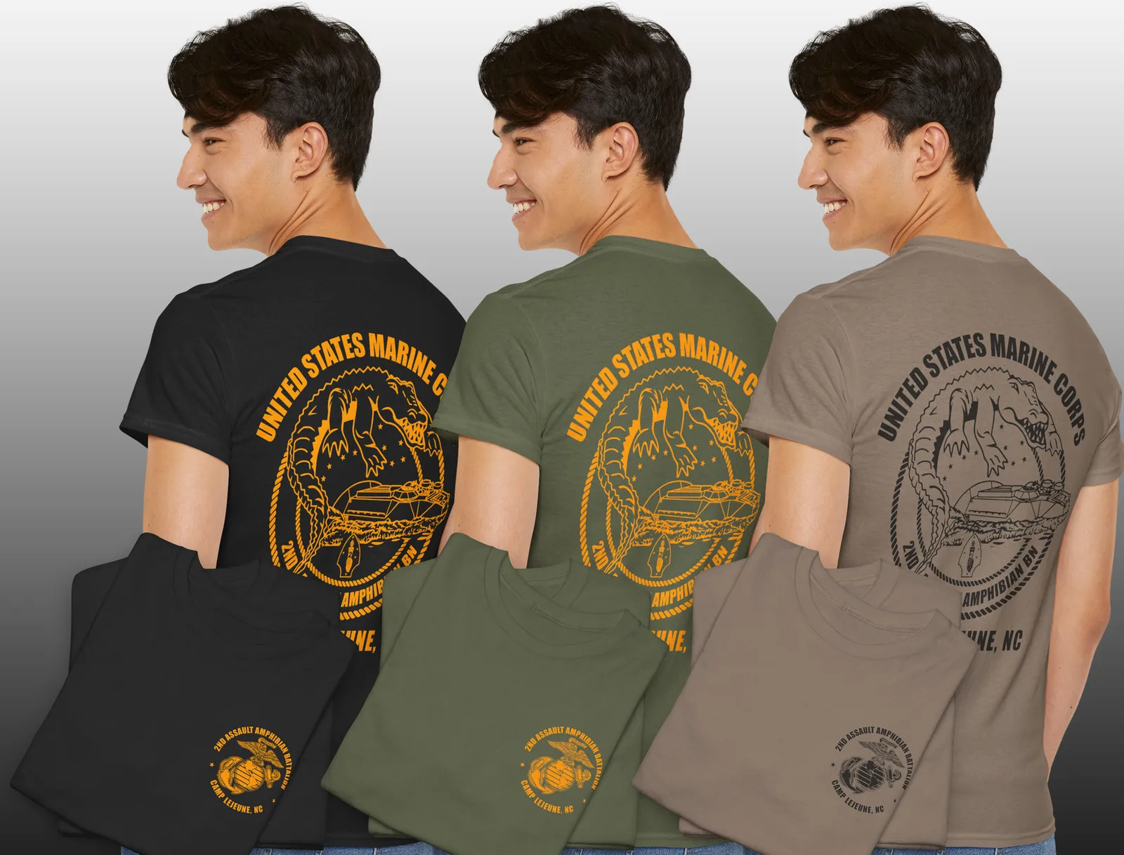 

USMC - 2nd Assault Amphibian Battalion T-Shirt 100% Cotton O-Neck Short Sleeve Summer Casual Mens T-shirt Streetwear