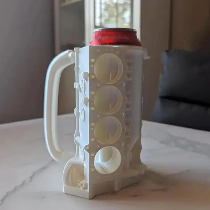 Engine Block Can Mug 3D Printed Engine Cylinder Block Can Cup Holder Valentine's Day Gift