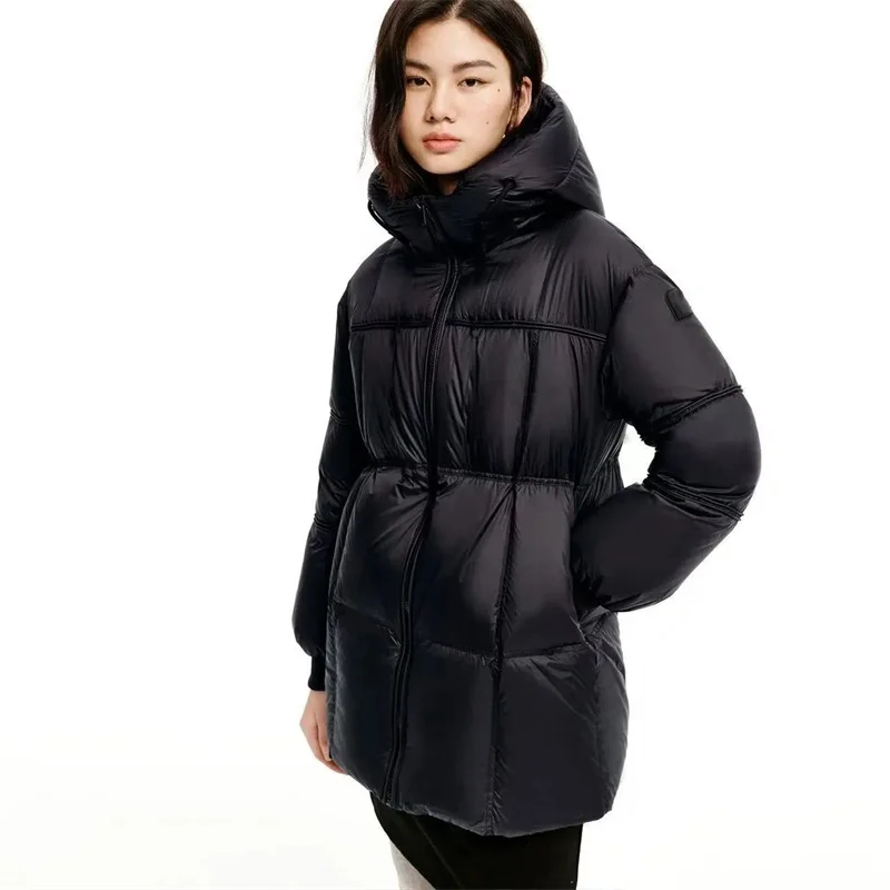 

Ins длинное пуховое пальто женские парки 2026 зима новая теплая хлопковая стеганая куртка с капюшоном морозостойкая верхняя одежда модная женская ветровка