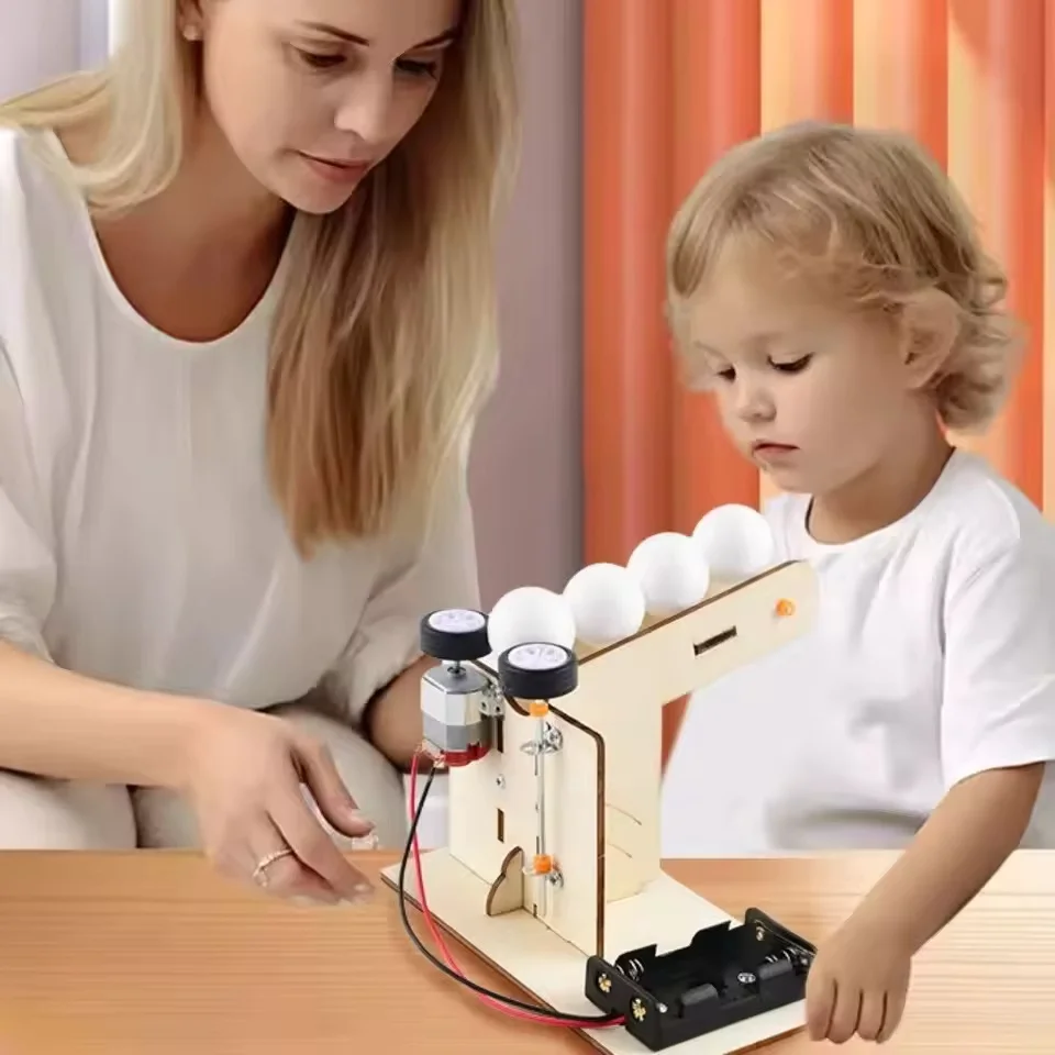 DIY Automatische Ball Server Maschine STEM Wissenschaft Spielzeug Kinetische Energie Transfer Experiment Kinder Handgemachte Montage Pädagogisches Werkzeug