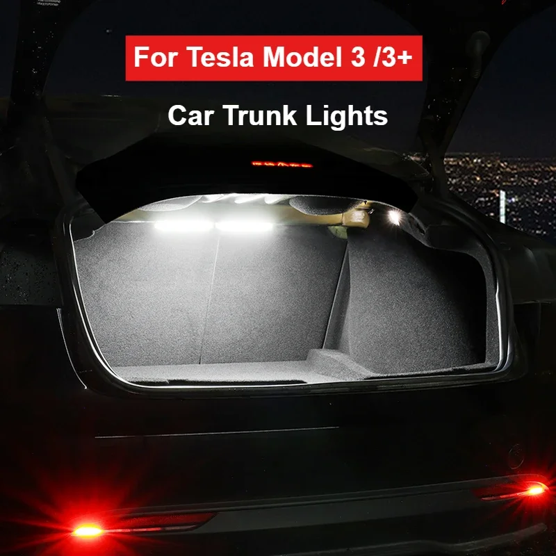 For Tesla Model 3 Model 3+ Highland 2024 Car Trunk Lighting LED Lamps Brightening Atmosphere Light Tail Box Lights Car Accessory