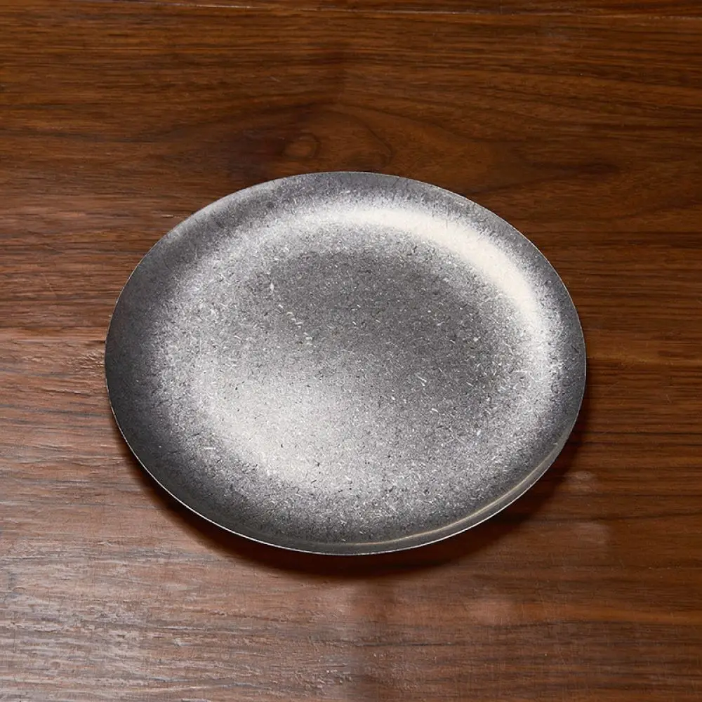 Vintage Vintage Industrial Style Stainless Steel Round Plate Gold Tray Dessert Serving Dish Flat Kitchen Tableware Accessory - Aliexpress Deal