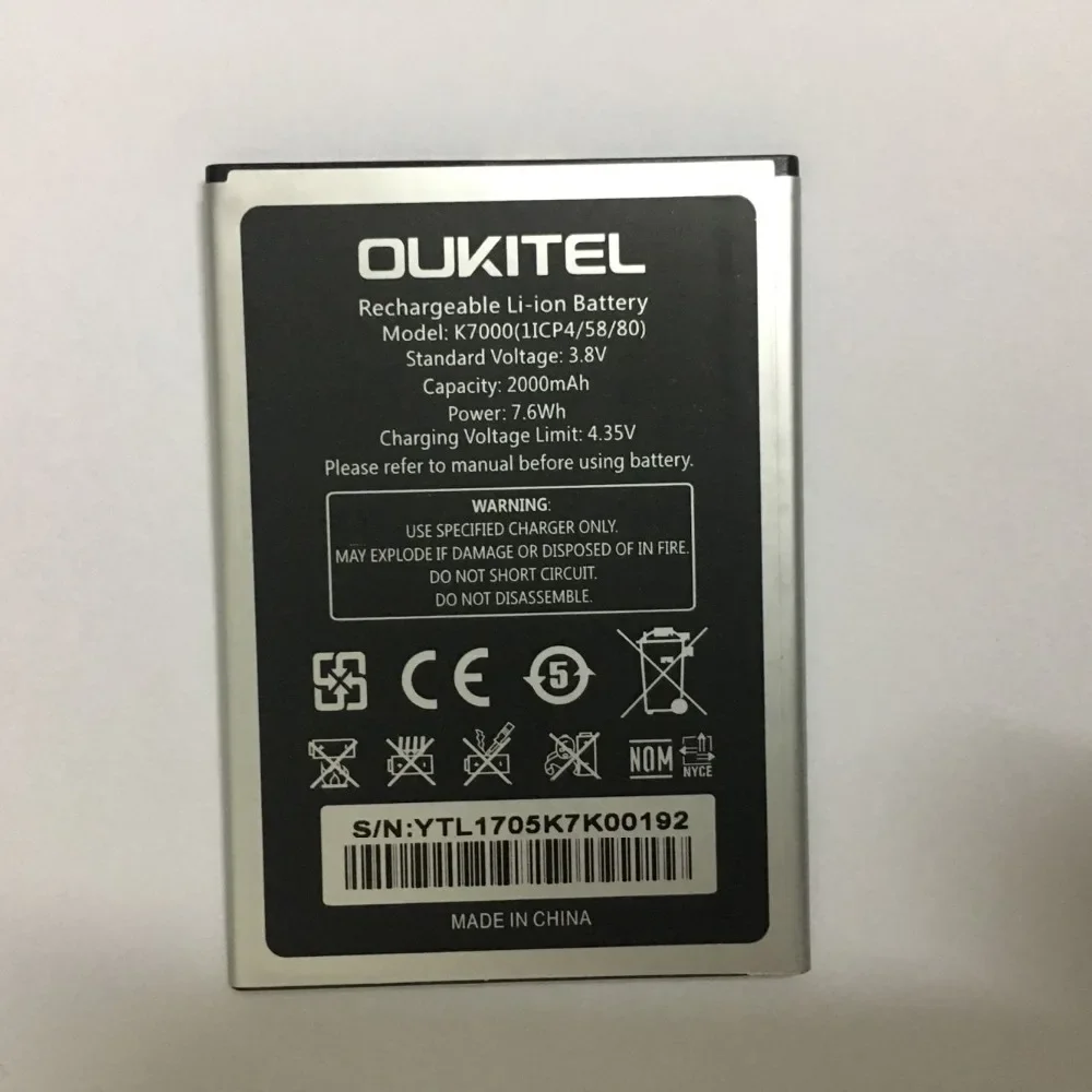 

Oukitel K7000 Battery 100% Original 2000mAh Backup Replacement For Mobile Phone