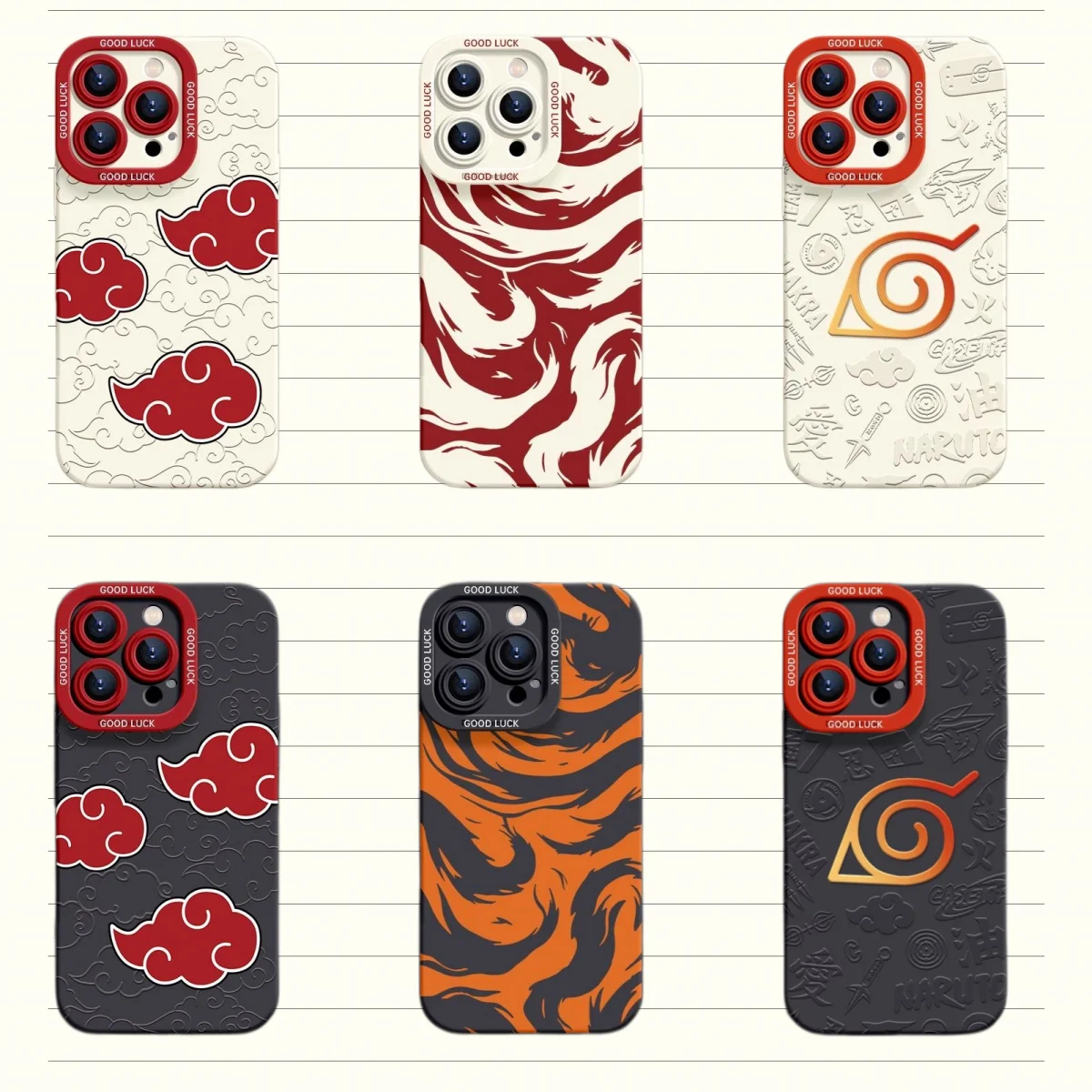 3D Naruto Akatsuki Relief Handyhülle für iPhone 11 12 13 14 15 16 17 Pro Max Plus 17promax Kurama Blattdorf Weiche Schutzhülle