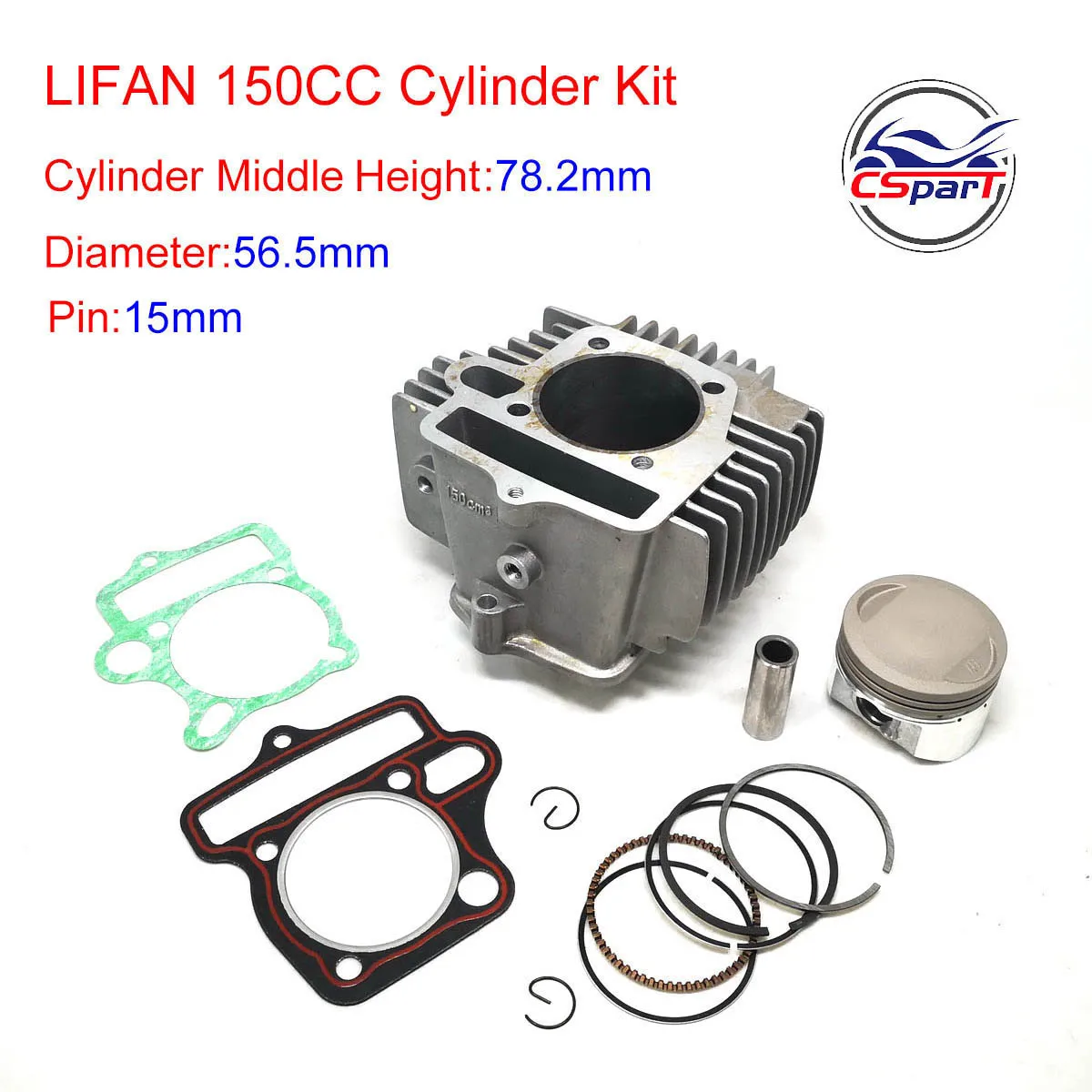 LF150 150CC 56.5MM 15MM Piston Rings Kit   1P56FMJ  Lifan ZongShen Kaya Xmotos Apollo orion Dirt Pit Bikes Parts