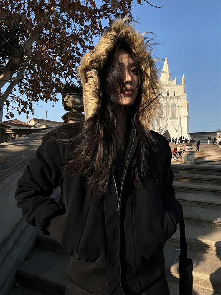 الأمريكية Sle مقنعين Thiened القطن Jaet الرجال الشتاء الوزن الثقيل ort تفكيك ملابس العمل معطف الشباب Faion الدفء #1