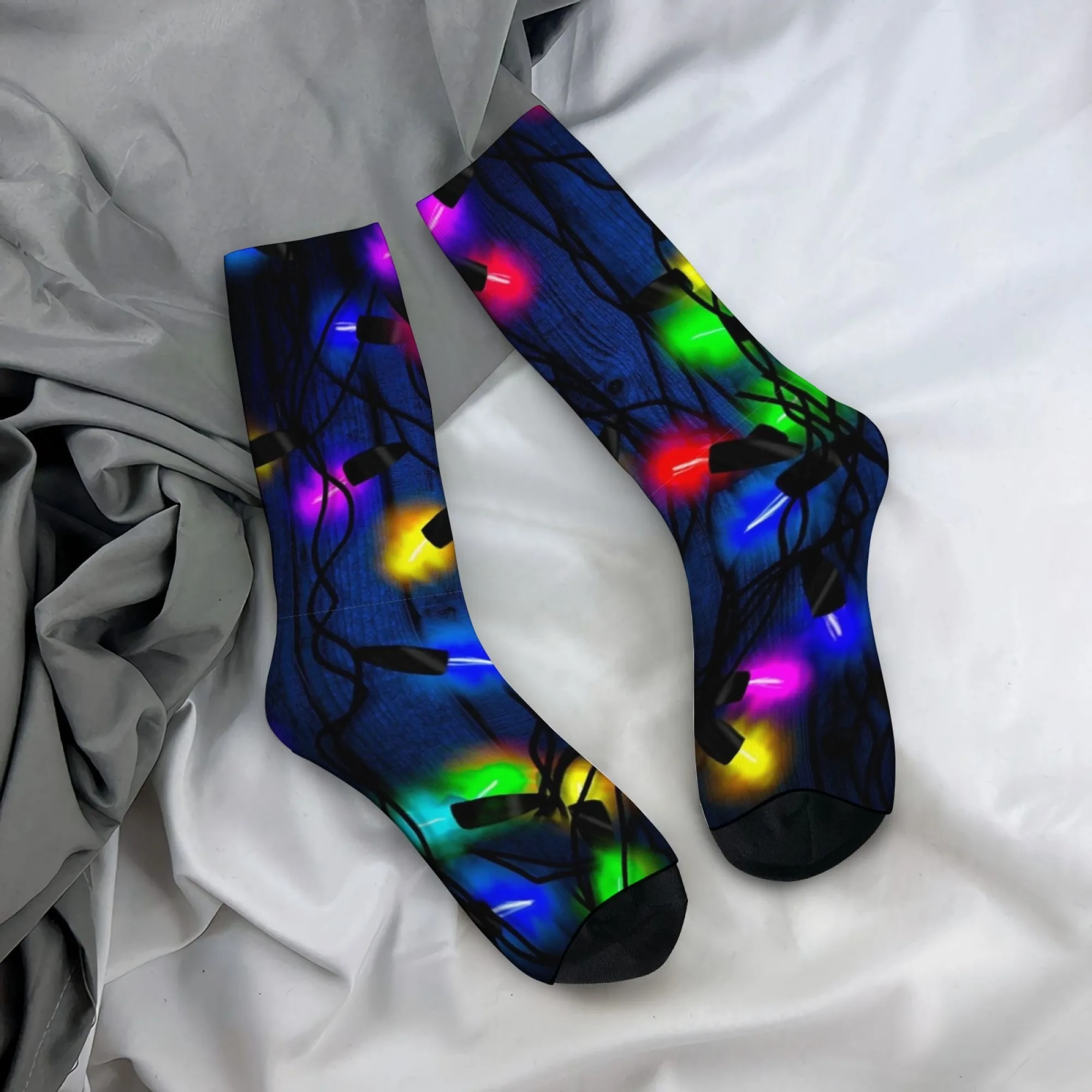 

Funny Fluorescent Light Print Men's Socks Comfortable Breathable and Soft Socks Quirky and Playful Street Harajuku Socks