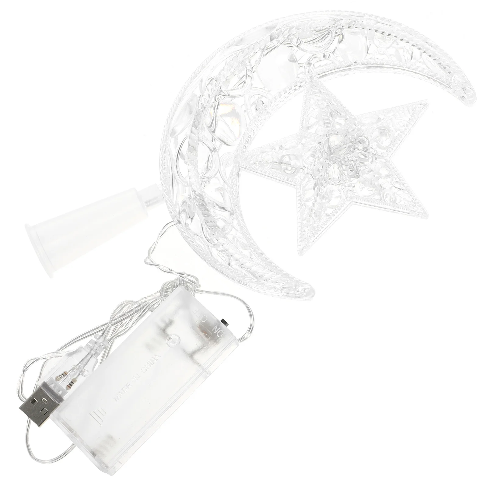 

Christmas Tree Topper Plastic Classic Star Moon LED Light Xmas Treetop Decoration Christmas Supplies Xmas Treetop