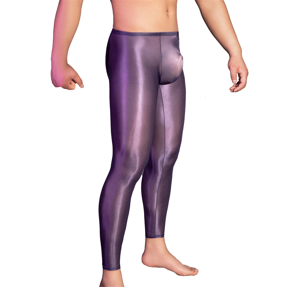 

Men's See-through Sexy Tights Low Rise Ultra-thin Stretchy Smooth Sheer Activewear Long Leggings