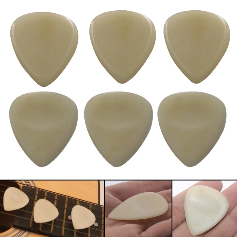 30x33mm Electric Guitar Picks Ox Bone Guitar Finger Picks Guitar Plectrums Natural Guitar Ukulele Picks Guitar Accessory