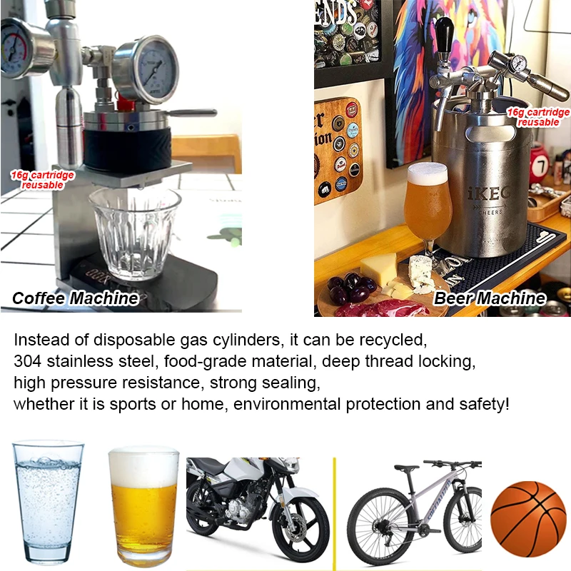 Cartucho CO2 recargable para soda y cerveza artesanal - imagen 3