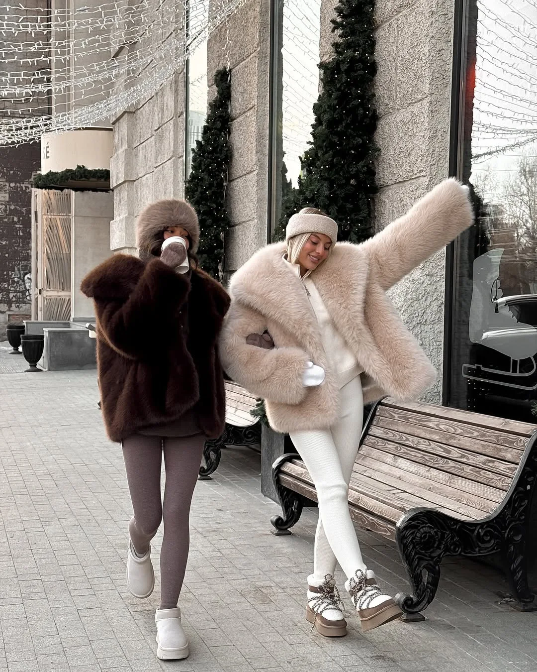 2025 Autumn Winter New Turn Down Collar Fluffy Fox Fur Imitation Fur Coat Women Rice Yellow Coffee Two Colors