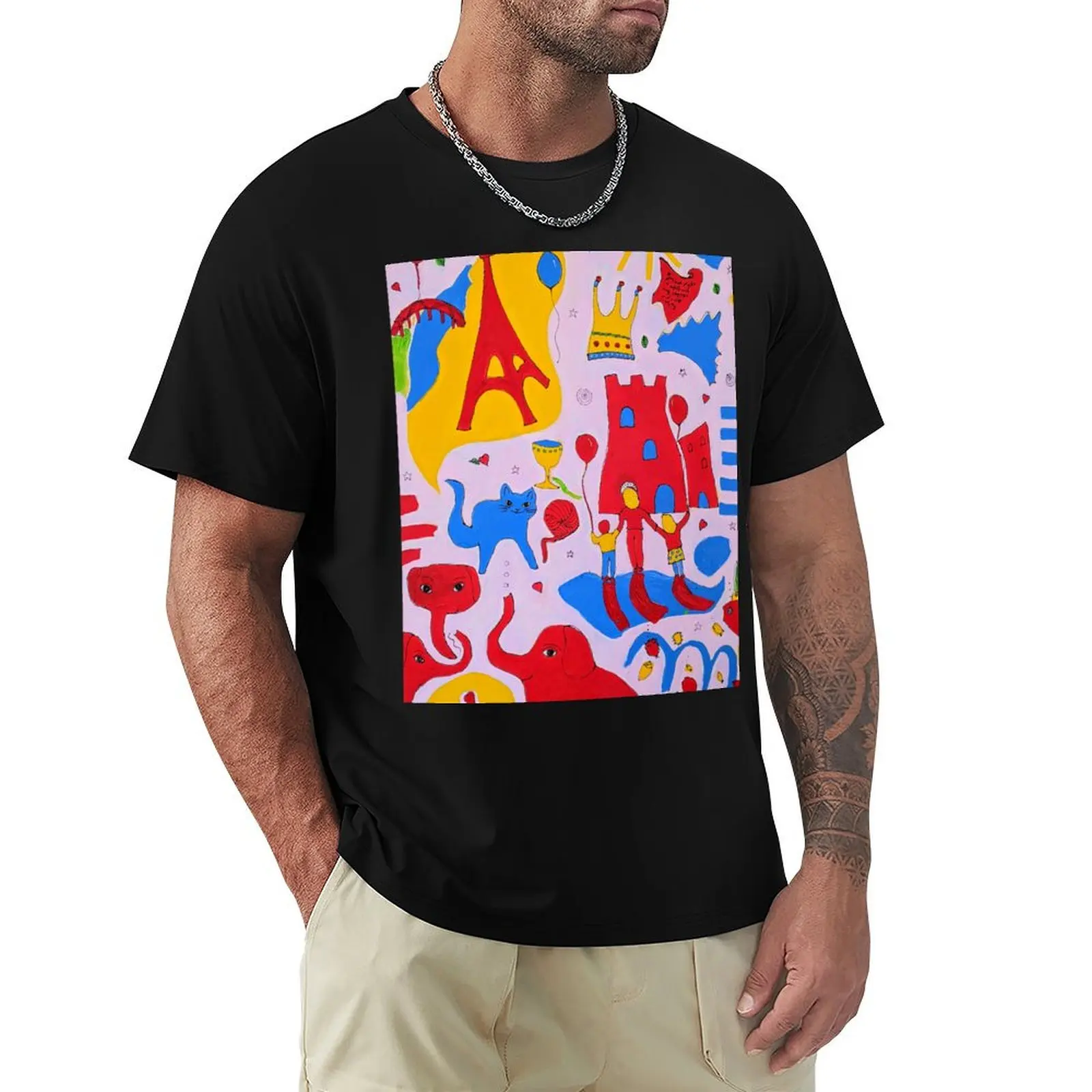 

Elephants in Paris T-Shirt Water Resistant Casual T-Shirt