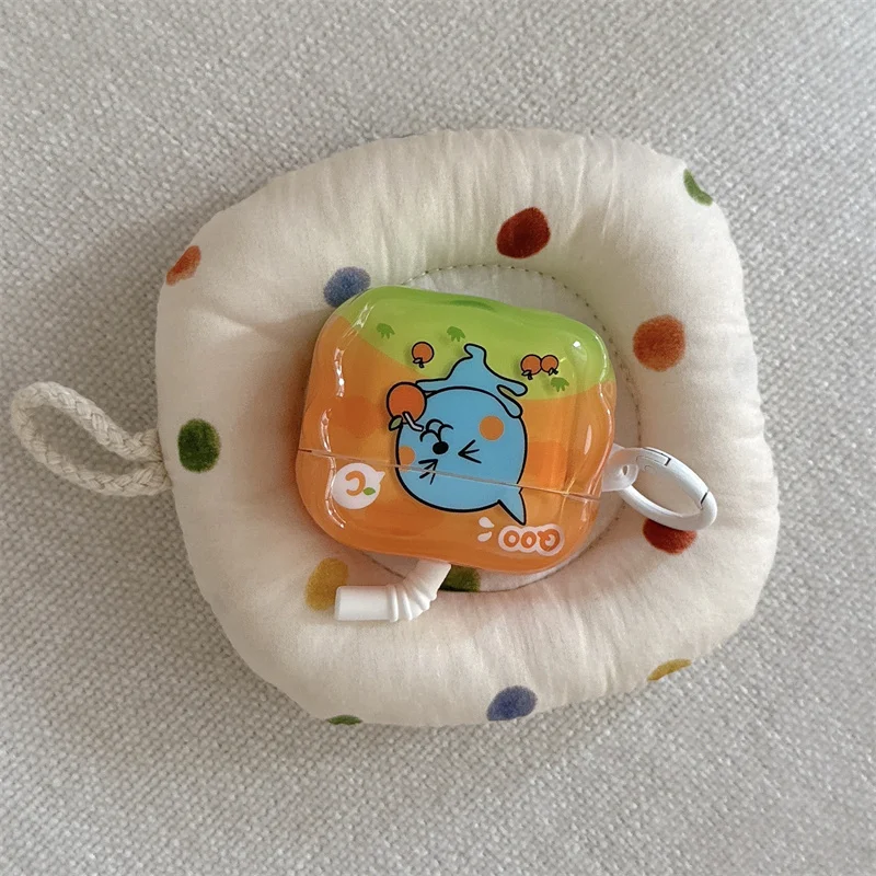 Cute Water Drop Orange Juice Earphone Case For Apple Airpods Pro 3 4 2 Cover Silicone Headphone Case For Airpod 4 Headset Funda - view 3