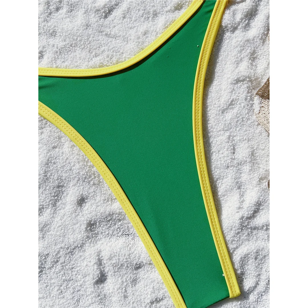 S - XL, zweiteiliger Bikini mit hohem Beinausschnitt, Damen-Badeanzug, gepolsterter Badeanzug, Badebekleidung, Modell V7313. – Detail 18