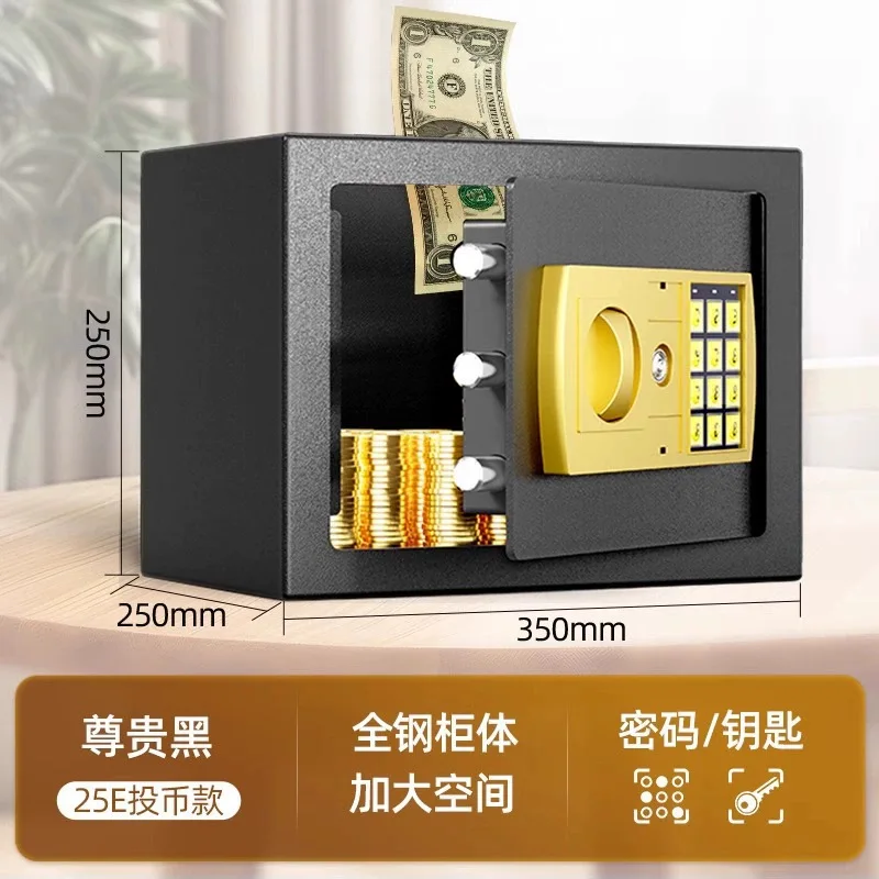 خزانة ملابس منزلية صغيرة آمنة 2024 جديدة متكاملة لبصمة الإصبع لفتح ميكانيكية ذكية ذهبية بالكامل من الفولاذ