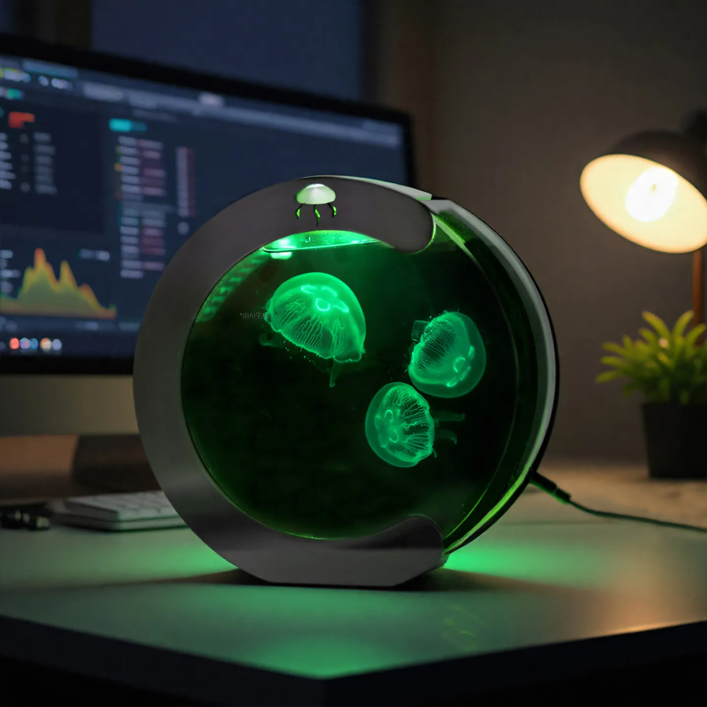 

Jellyfish Living Creature Ecological Tank Home-raised Special Ornamental Small Fish Tank Pet Desktop Circulation Belt Filter