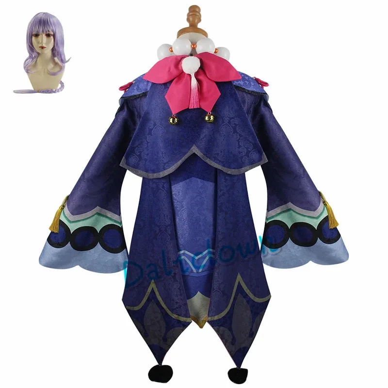 Genshin impacto qiqi cosplay anime figura-conjunto de fantasia de halloween feminino com vestido zumbi peruca e sapatos
