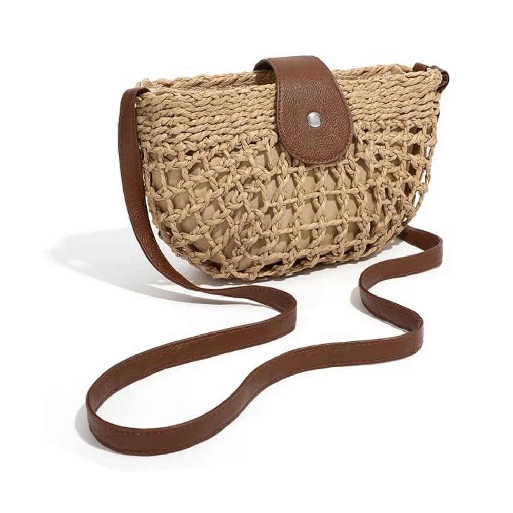 

Straw Bag Beach Purse Summer Purses for Women Vacation Handbags Woven Crossbody Bags Straw Shoulder Bag