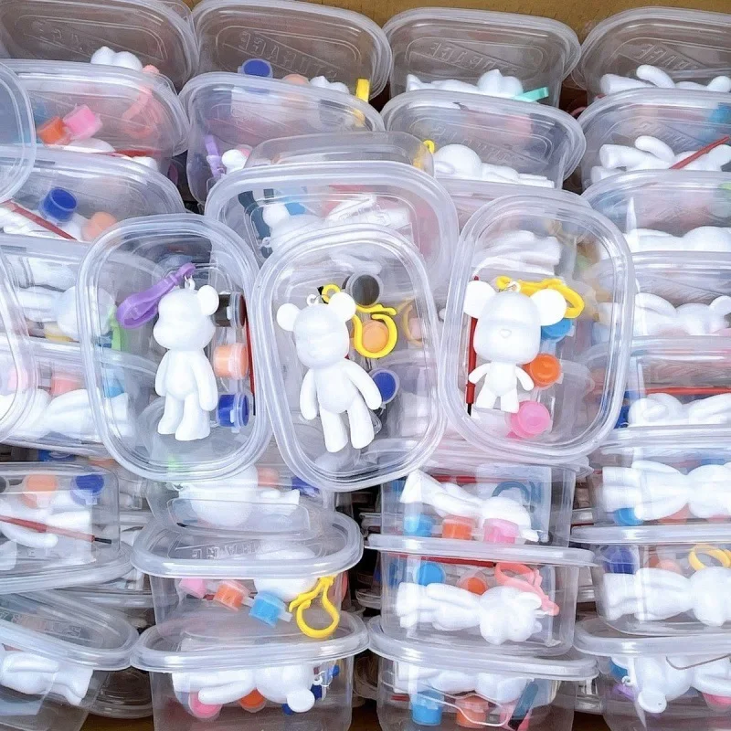 Colored Pasting Artistic Graffiti DIY Coloring Plaster Dolls MoMo Bear Handmade Set - Detail 1