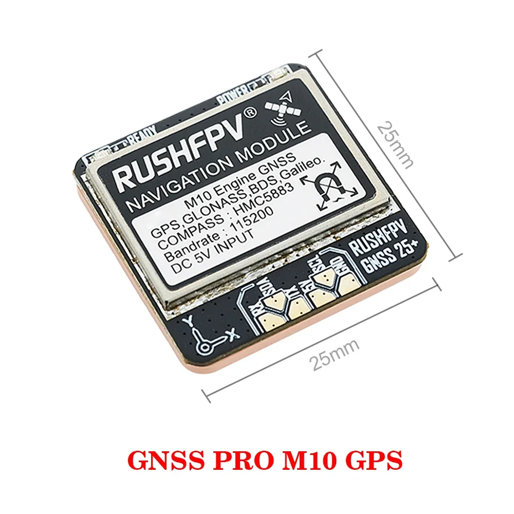 RUSHFPV GNSS Micro/ MINI/ PRO M10 Dual Protocol GPS Module Built-in Ceramic Antenna for Long Range RC FPV Drone