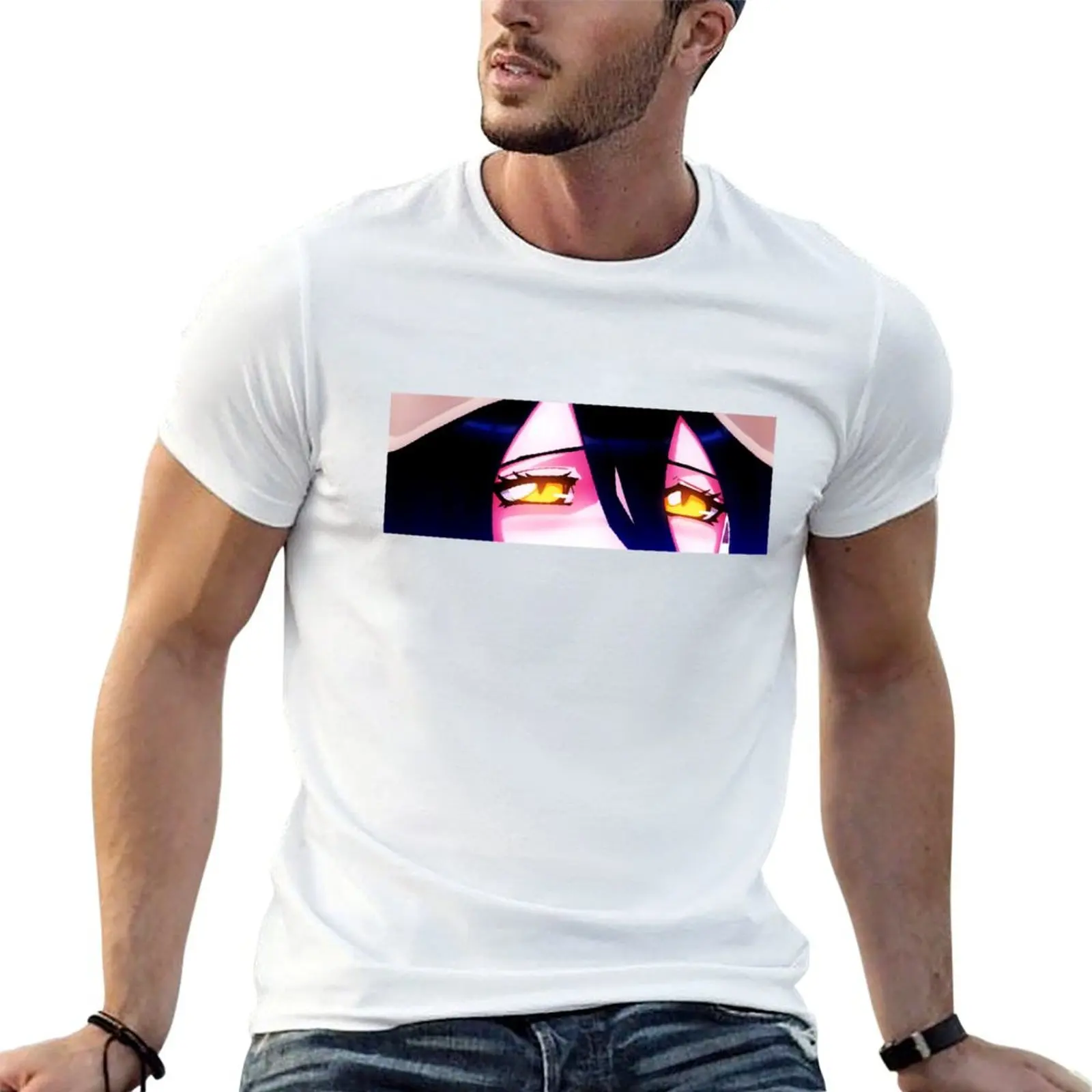 Albedo Eyes Peeker Anime Slap T-Shirt Outdoor Sports Short Sleeve Top