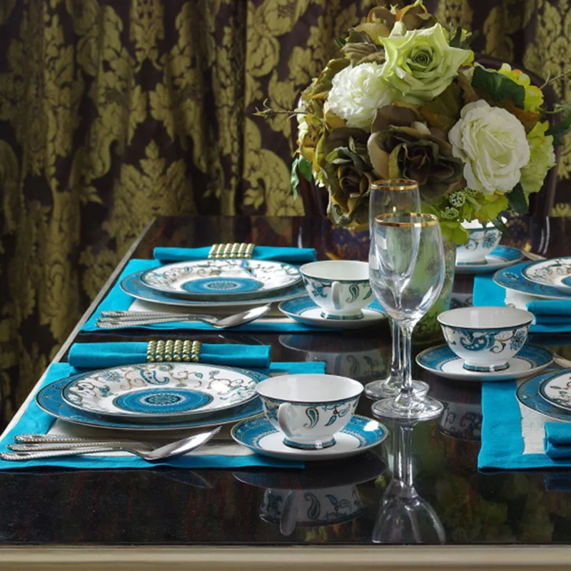 

Tray Plate Party Placemat Europeos Luxury Plate Set Ceramic Bone China Kitchen Knife Salad Assiette Full Tableware Of Plates