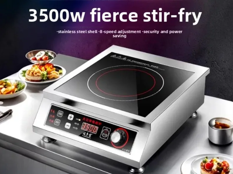 Button Control Maximum Load-bearing 50KG Black Crystal Panel YS-3505 3500W High-power Single-head Induction Cooker