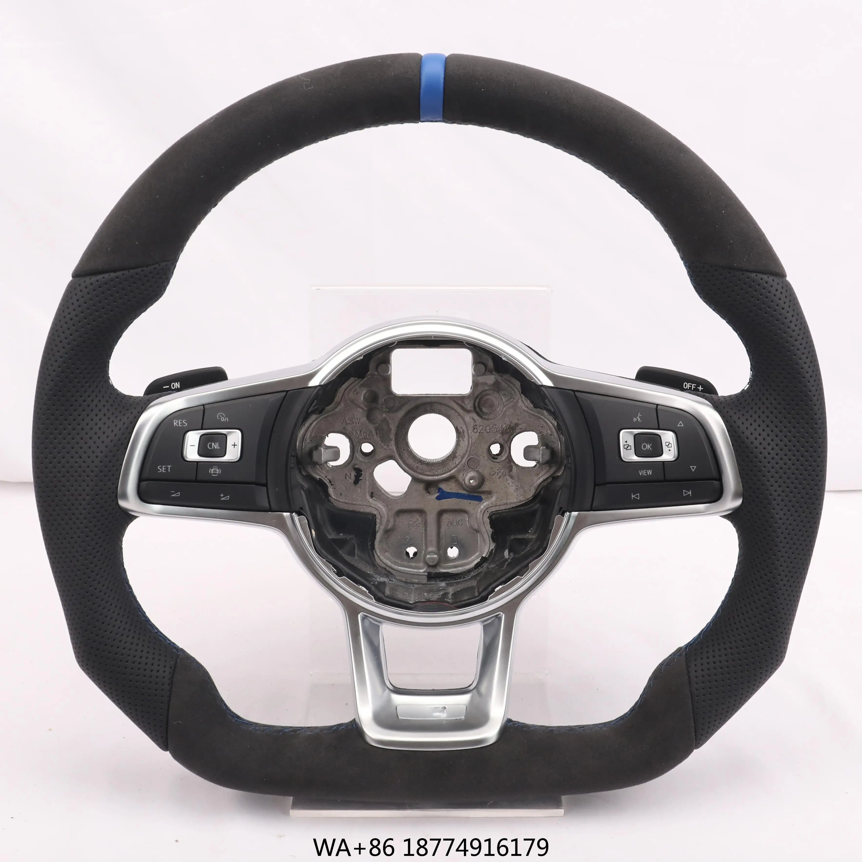 

Custom Full R-Line Sport Steering Wheel for MK 6 7 7.5 GTE R Leather Suede Multi-Color Fit for Customm Cars